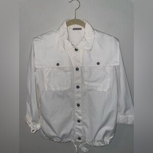 Bottega Veneta rare White Utility Jacket IT 40 (US 4-6) 100% Cotton Drawstring